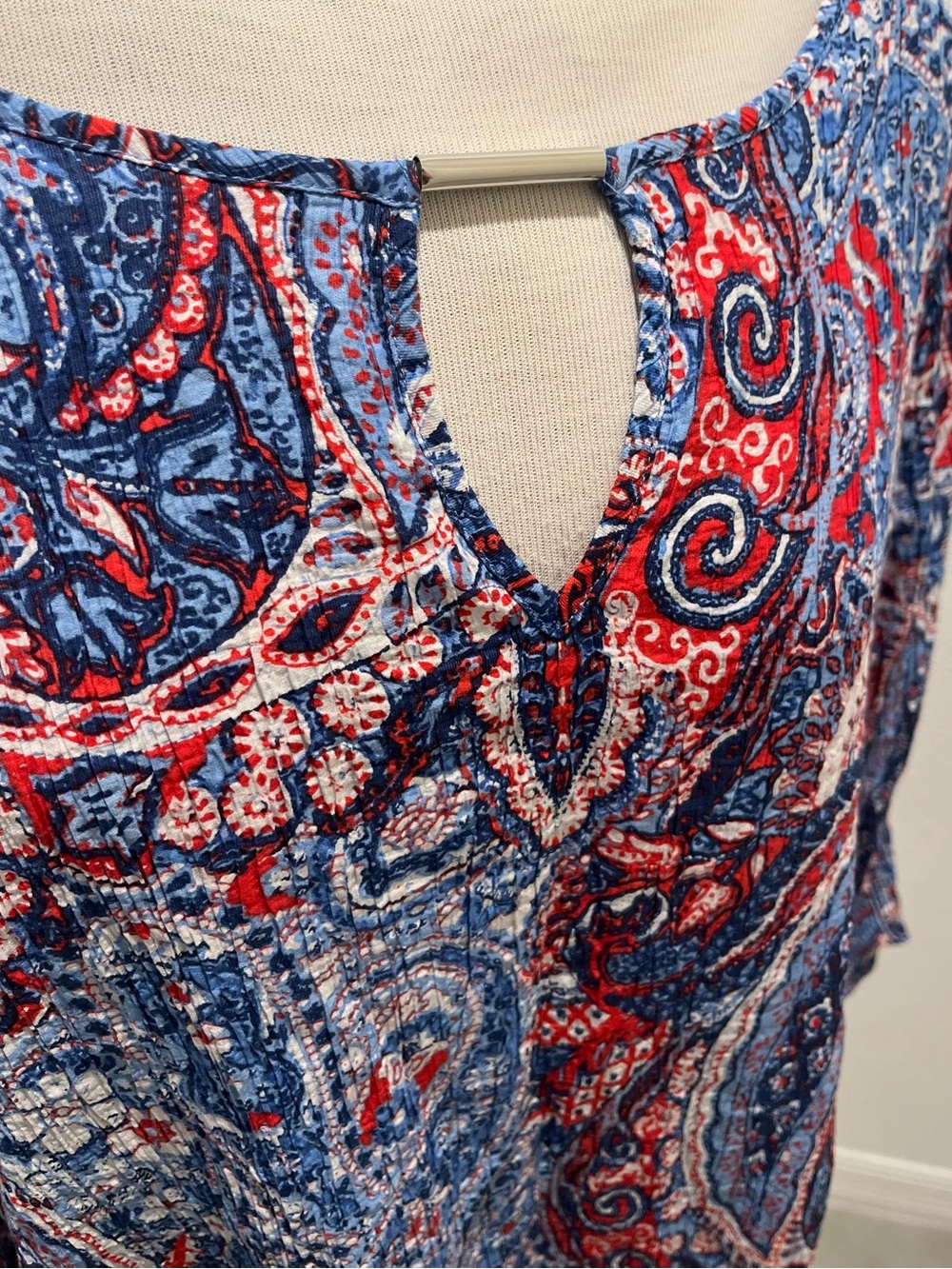 Ruby Rd. Red & Blue Paisley Split-Notch Tunic - Picture 9 of 11